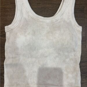 Zenana Outfitters Beige Ribbed Tank Top